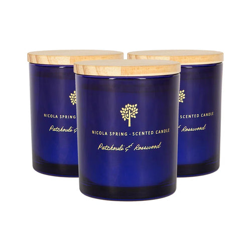 - 3X Soy Wax Scented Candles - 130G - Patchouli & Rosewood