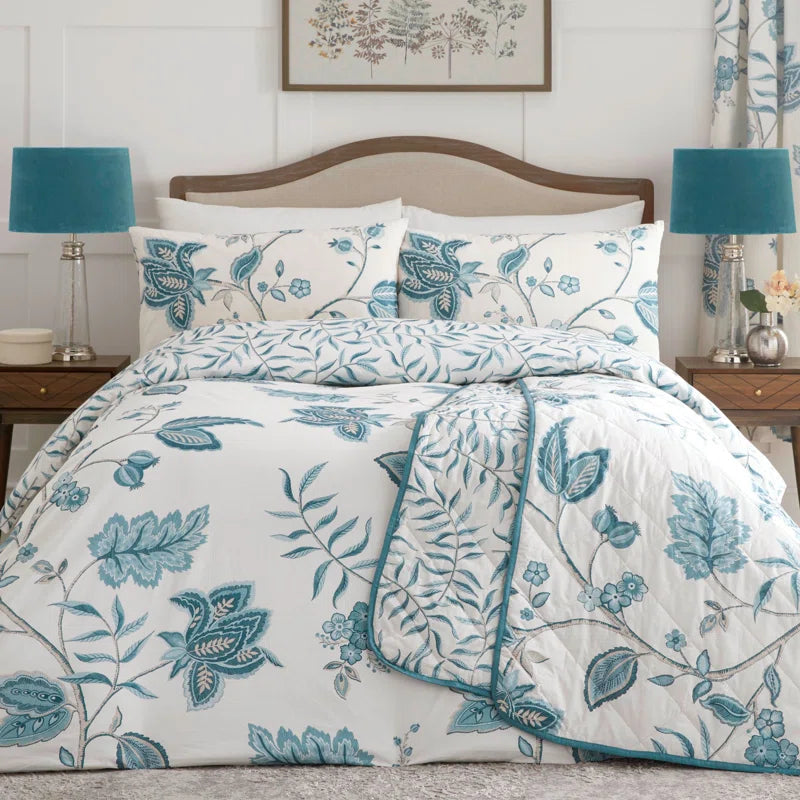 Polyester Floral Duvet Cover Set with Pillowcases