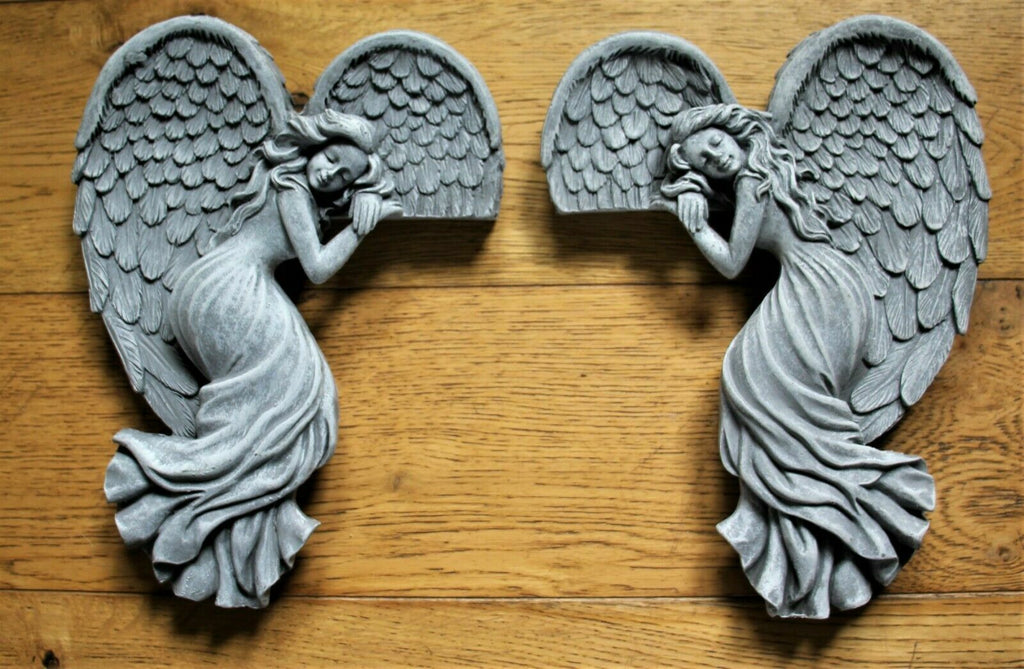 Angel Wings Sculpture Ornament Set Door Frame Garden Home Decor Secret Fairy