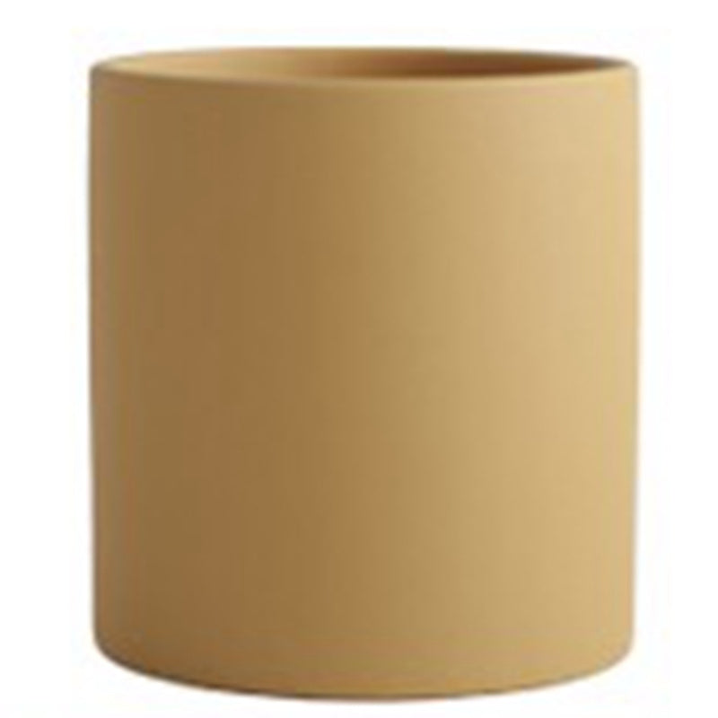 Nordic Industrial Style Colorful Ceramic Flowerpot Succulent Planter Green Plants Cylindrical Shape Flower Pot with Hole Tray