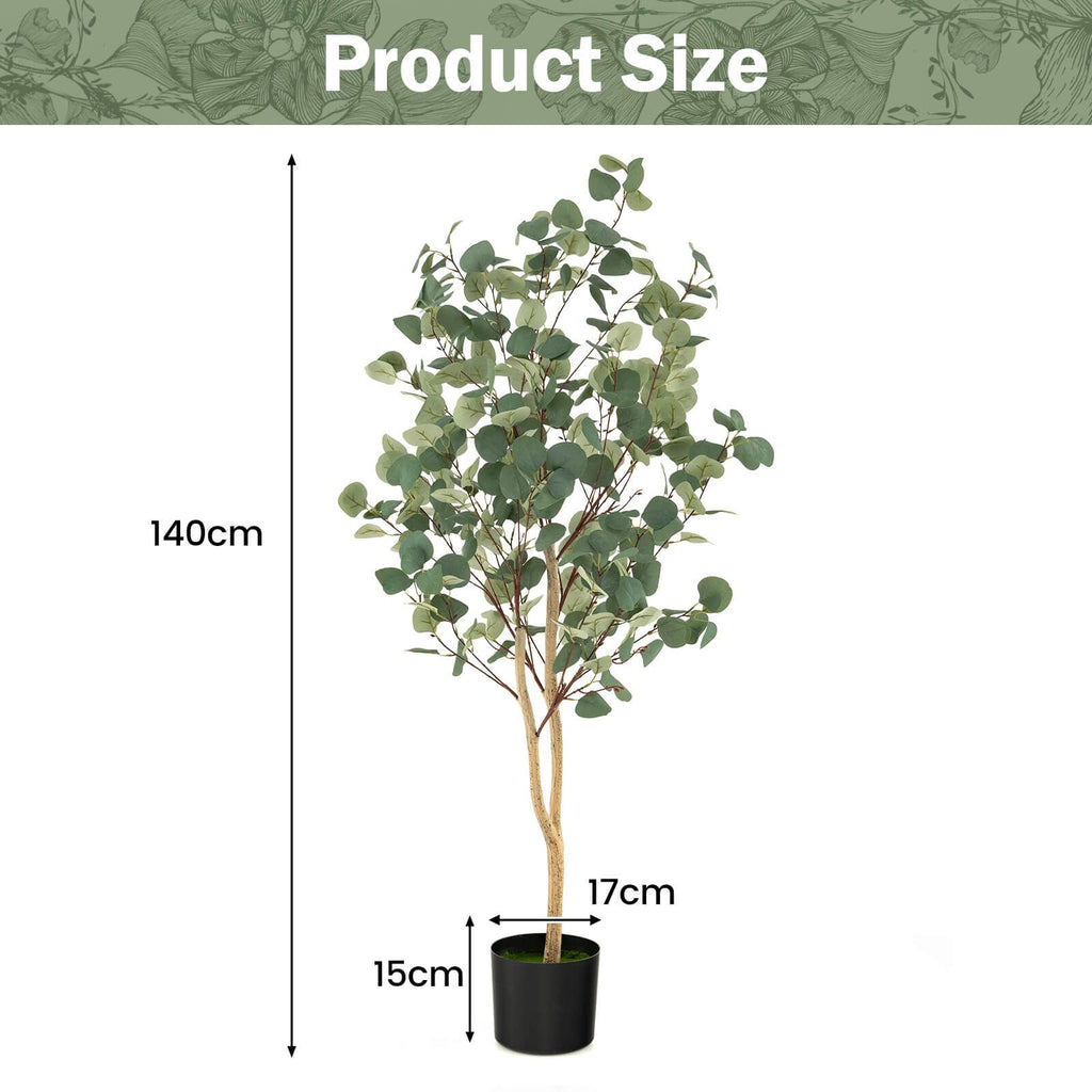 1.4/1.65 M Artificial Eucalyptus Tree with Silver Dollar Leaves