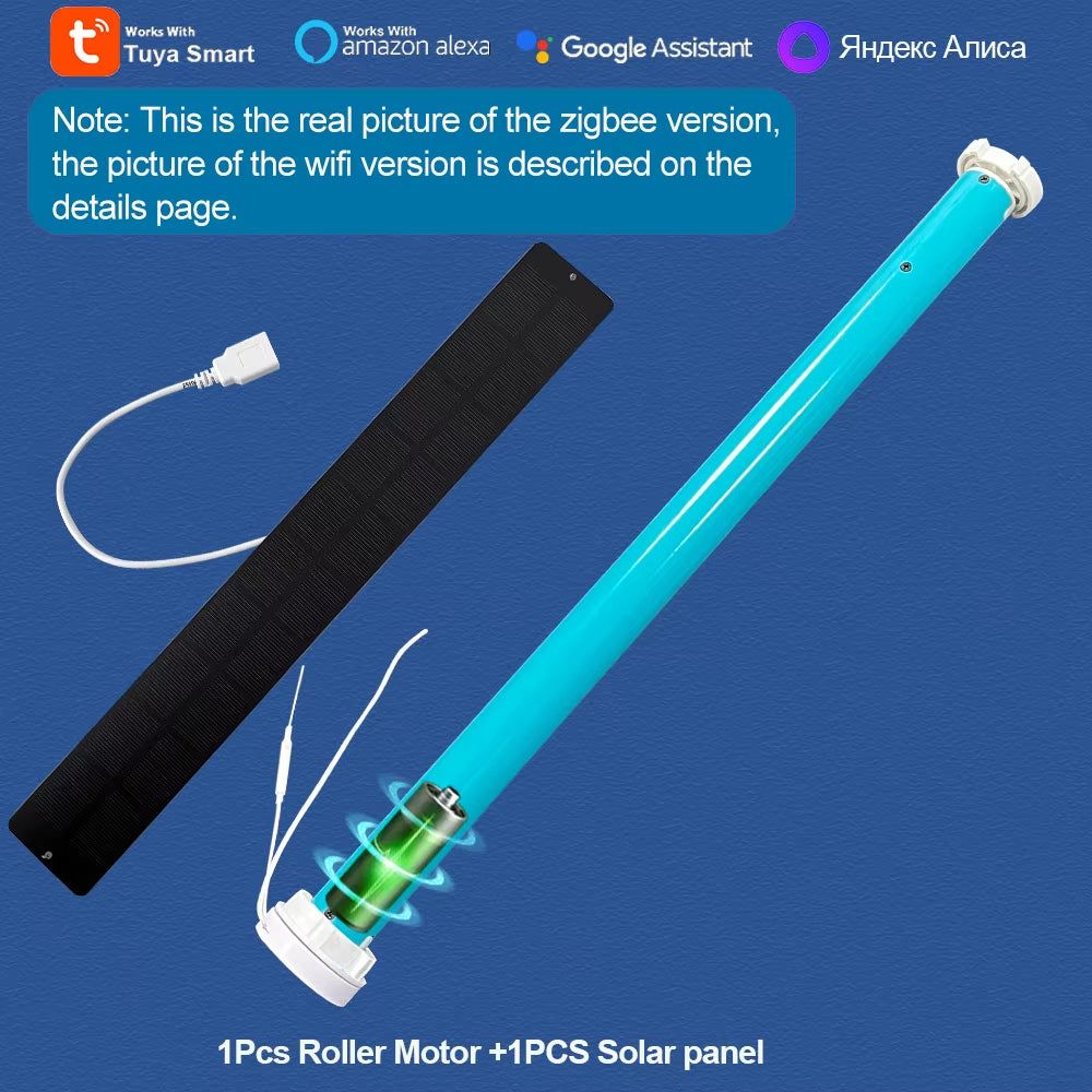 Tuya Zigbee Battery Window Smart Curtains Blinds Roller Motor for 37 38Mm Tube Work Alice Alexa Smart Speaker Home