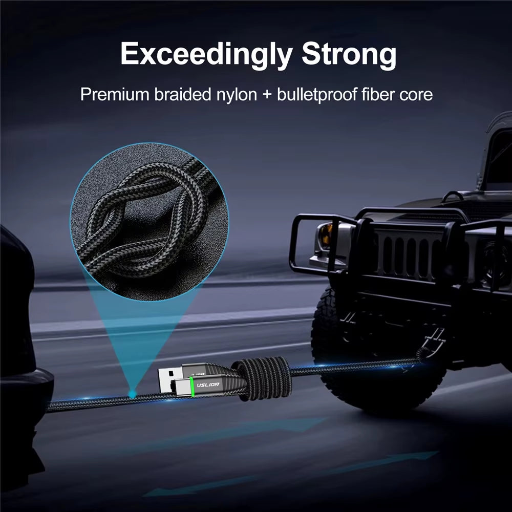 LED 3A USB Type C Cable Micro USB Fast Charging Wire for Samsung Xiaomi Huawei Mobile Phone Charge USB C Data Charge Cord