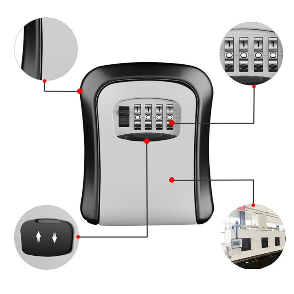 WALL MOUNTED KEY SAFE 4 DIGIT COMBINATION KEY SAFE OUTDOOR SECURITY KEY LOCK BOX