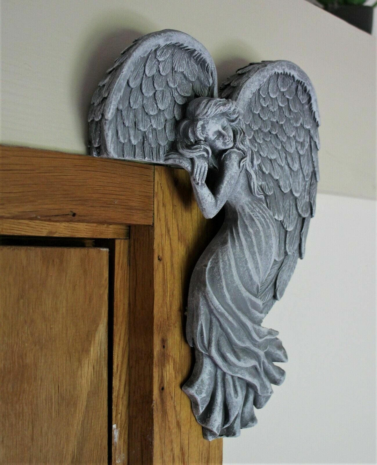 Angel Wings Sculpture Ornament Set Door Frame Garden Home Decor Secret Fairy