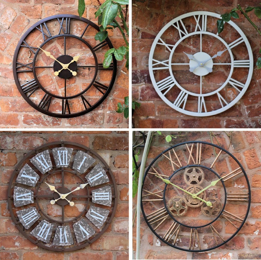 Garden Ornament Wall Clock Open Face Station Church Tower Clock Indoor Outdoor