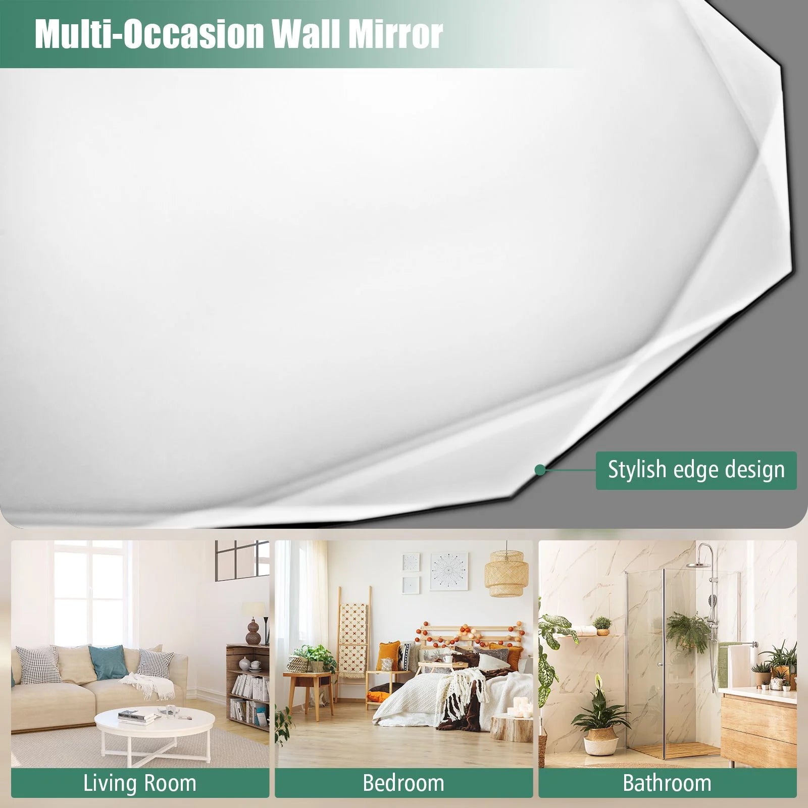 Premium Silver Polished Frameless Wall Mount Mirror