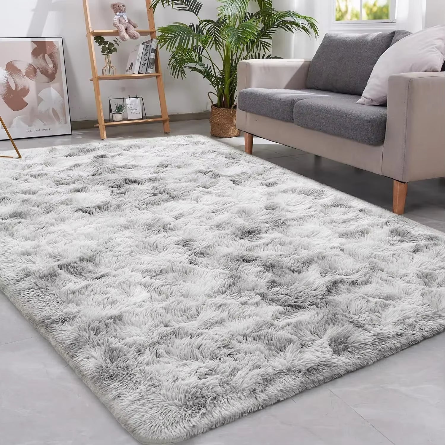 Gray Carpet for Living Room Plush Rug Bed Room Floor Fluffy Mats Anti-Slip Home Decor Rugs Soft Velvet Carpets Kids Room Blanket