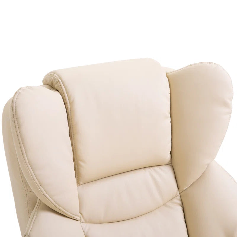 Ladaisia Faux Leather Manual Swivel Recliner with Ottoman