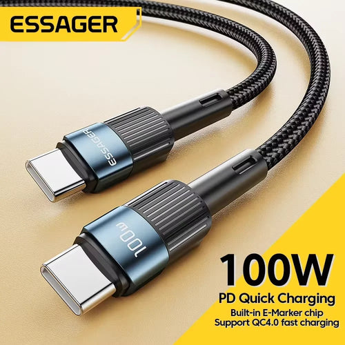 100W USB Type C to USB C Cable USB-C PD Fast Charging Charger Wire Cord for Macbook Samsung Xiaomi Type-C USBC Cable 3M